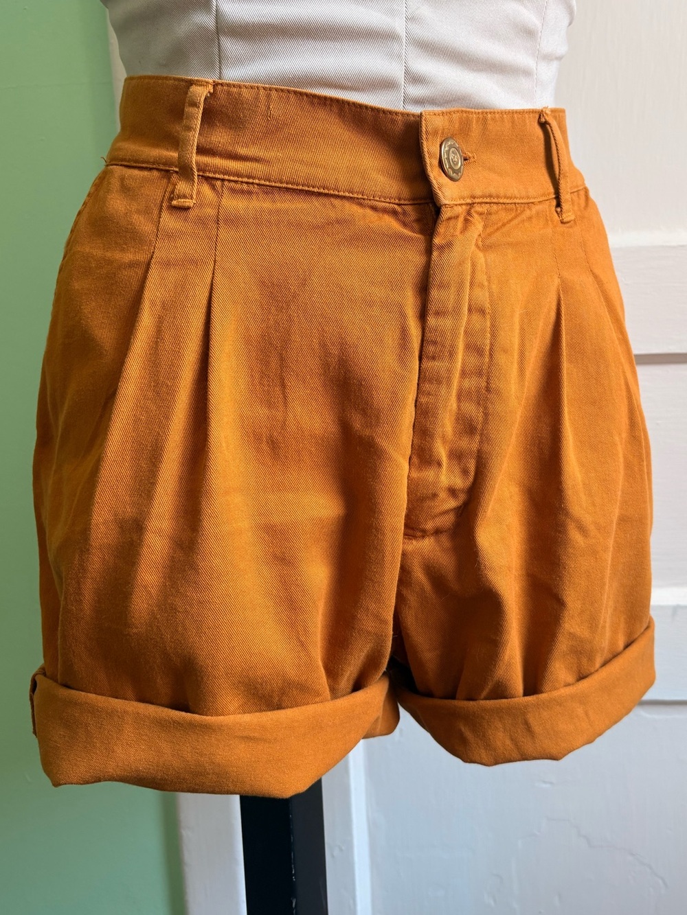 Big Bud Press High-Waist Trouser Shorts - Mustard